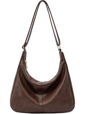 Hobo Bags for Women Foldable Vegan Leather Shoulder Handbag Slouchy Tote Crossbo